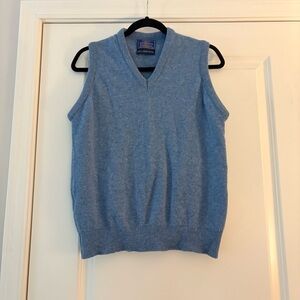 Pendleton Blue V-Neck Lambswool Sweater Vest